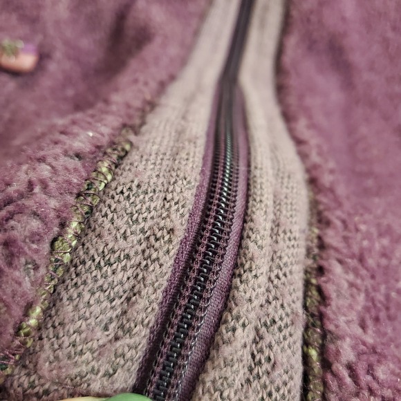 Vtg Woolrich Womens Full Zip Sherpa Vest Size XL Purple Granola Hiking Trails - Picture 9 of 12